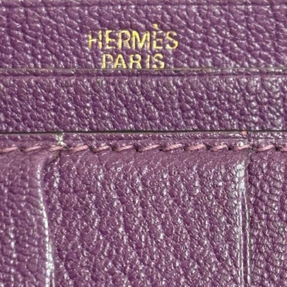 HALLOWEEN🎃PRICE DROP!HERMES BEARN DUPRI-EPSOM LEATHER TRI-FOLD LONG WALLET - Picture 6 of 12